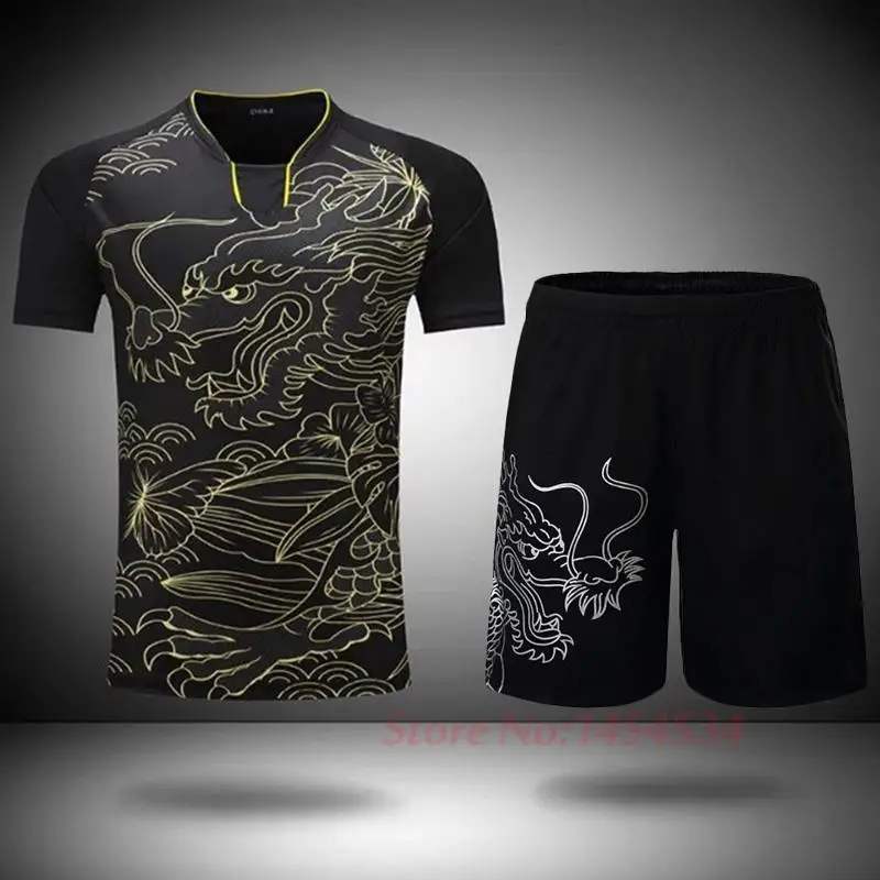 Vêtements de Tennis de Table Dragon, ensemble de ping-pong en plein air, uniforme d'équipe, vêtements de sport pour enfants, maillot d'entraînement, chemise courte