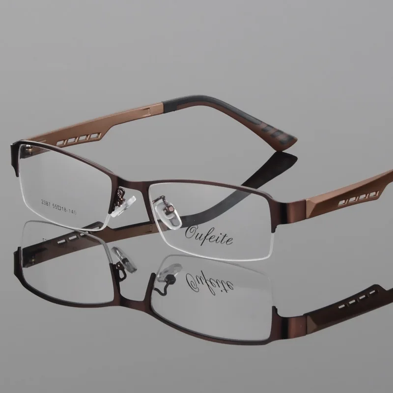 BCLEAR Men\'s business eyeglasses frame half frame glasses frame titanium alloy ultra-light myopic optical frames TR legs S2387
