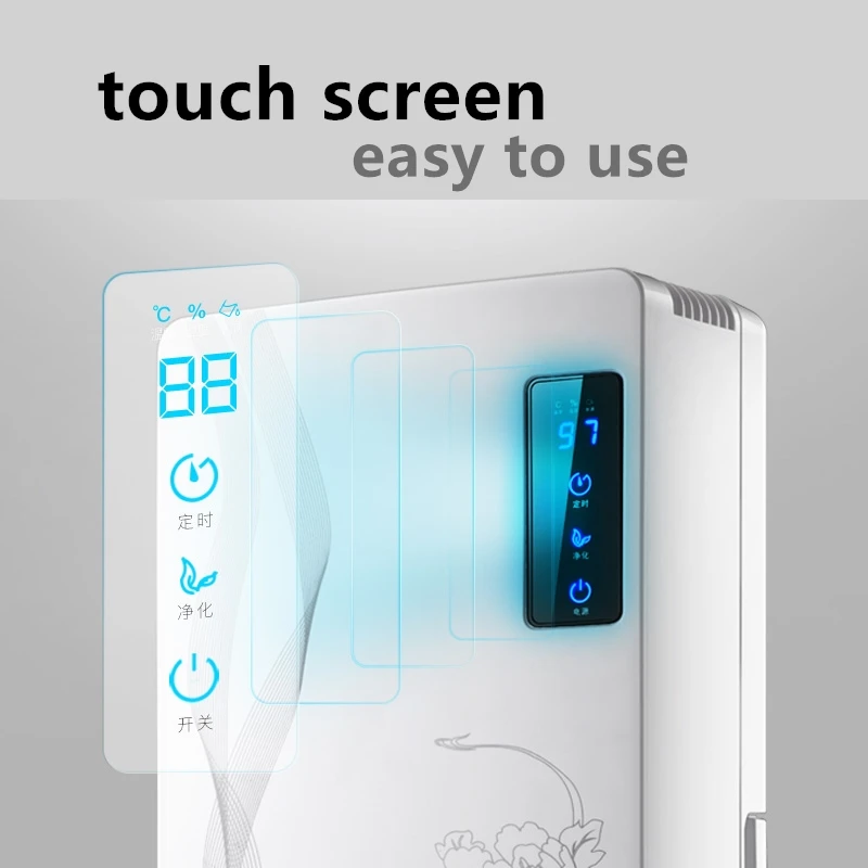 Intelligent Dehumidifiers Touch Screen Timing 24 Hours Purify Air Dryer Moisture Absorb Continuous Drainage Smart Household