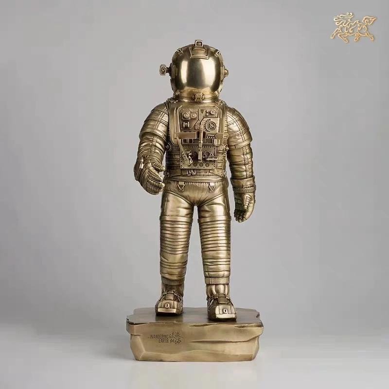 Manual ornaments of bronze statues of wandering earth astronauts