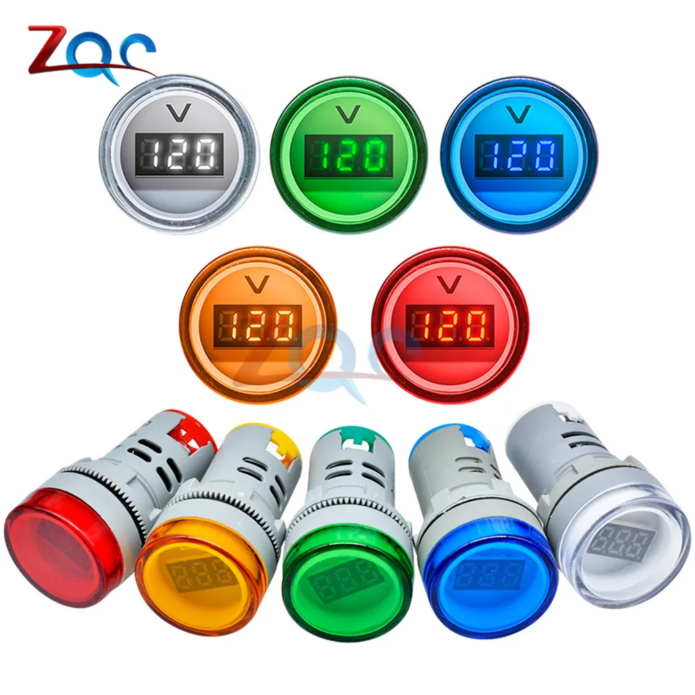 22MM AD16 AD16-22DSV Type AC 60-500V Mini Voltage Meter LED Digital Display AC Voltmeter Indicator Light/Pilot Lamp 110V 220V