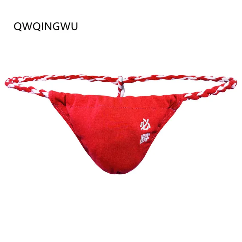 Men\'s Underwear Cotton String Men Rope Belt Man Pants Briefs Underpants Thong Embroidery Japanese Sumo Tanga Hombre Briefs Thong