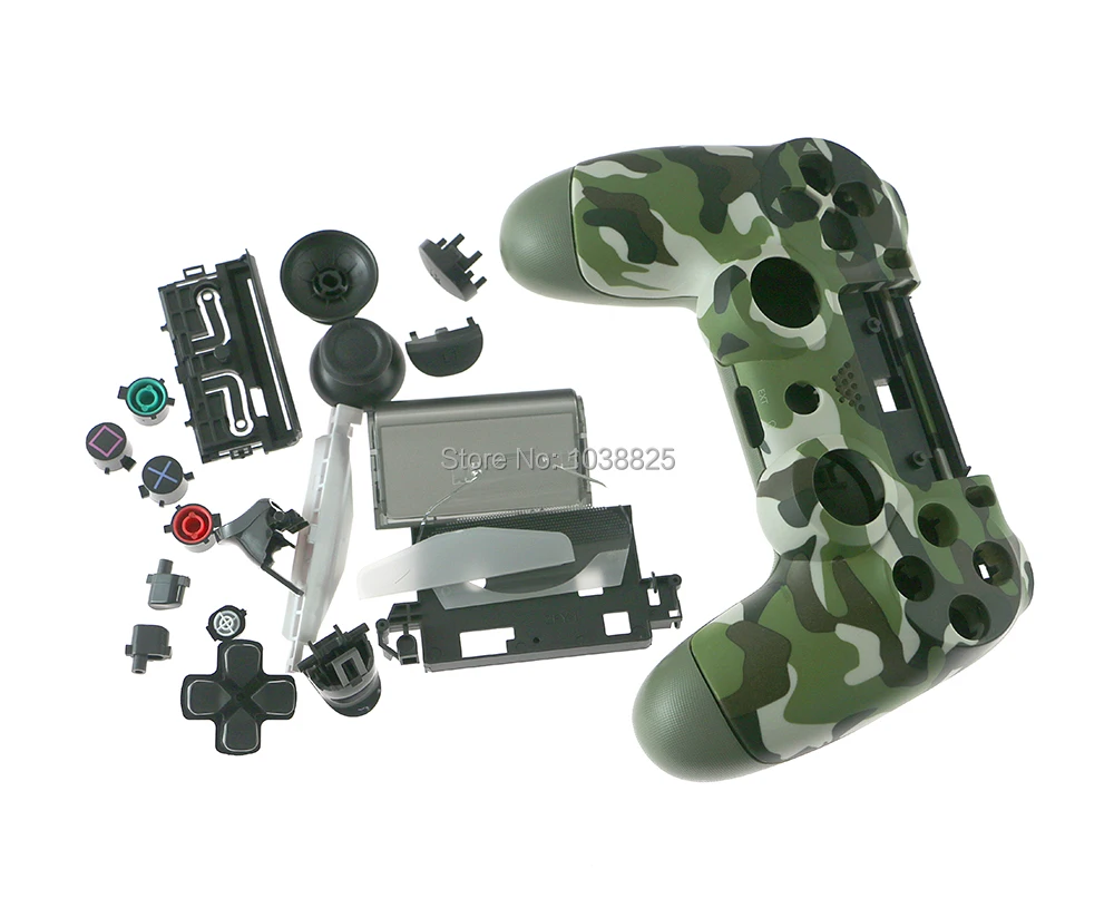 Capa rígida com botão de camuflagem verde militar, capa de proteção para parte traseira e dianteira para ps4 pro e controle