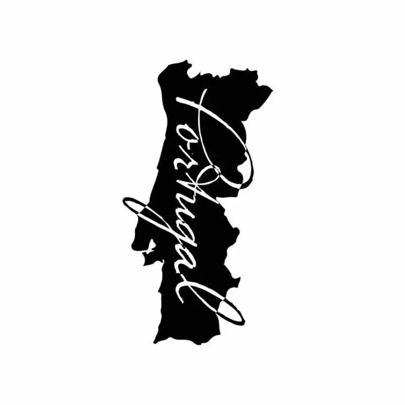 YJZT 9.4CMX17.7CM personality PORTUGAL MAP Car Sticker Vinyl Applique Motorcycle Accessories Black/Silver C18-0001