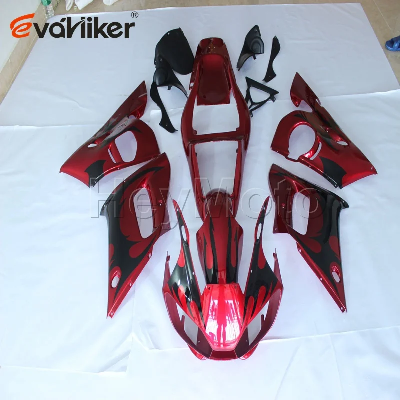 Aangepaste motorfiets stroomlijnkappen volledige set YZFR6 1998 2002 kleur en stickers ontwerp roze bodykit vervangende covers