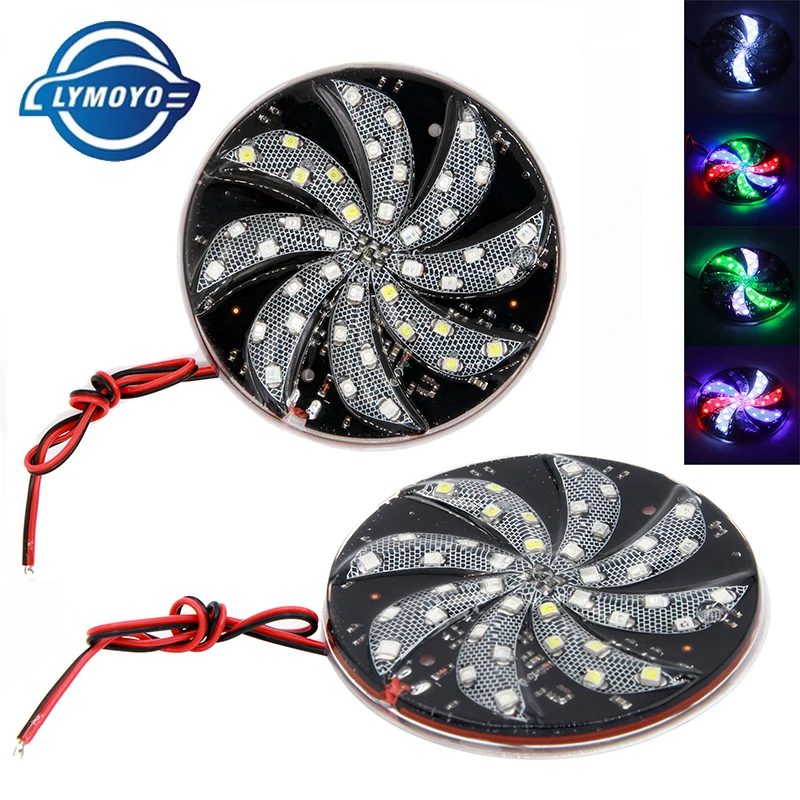 2pcs Wind and Fire Wheel style led rgb Decorative lights for motorcycle car tires Flashing Signal Lamp Strobe Warning lights