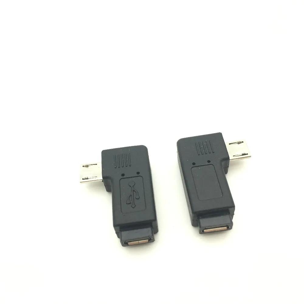 1 Pair Right Left Angle Micro USB Male 90 Degree USB Male to Micro Female Plug Adapters Hot Worldwdie AQJG