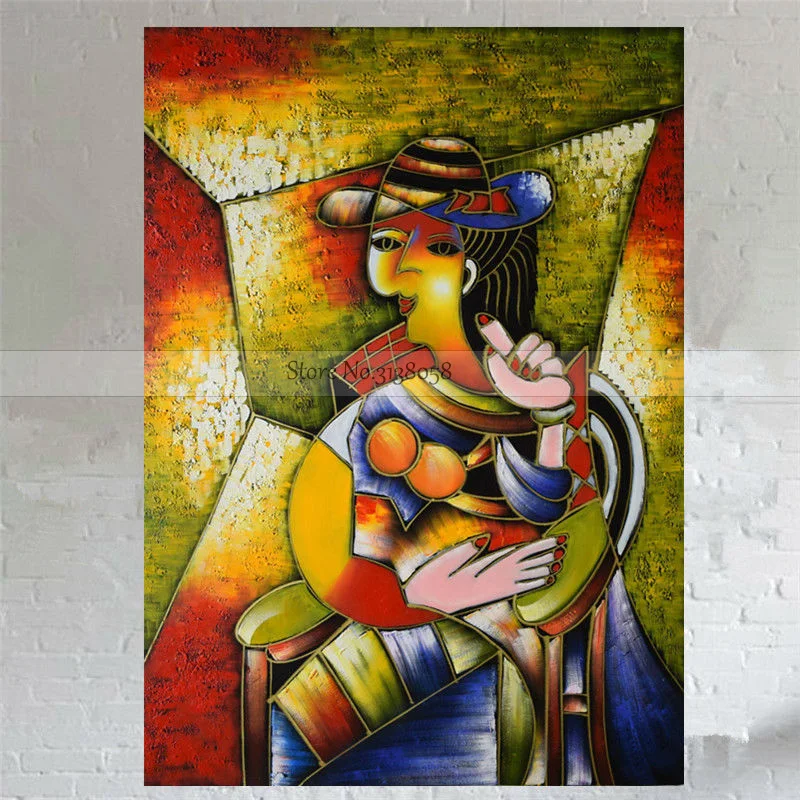 100% Handpainted High Quality oil painting on canvas Famous artist abstract painting beautiful woman wall art decoration