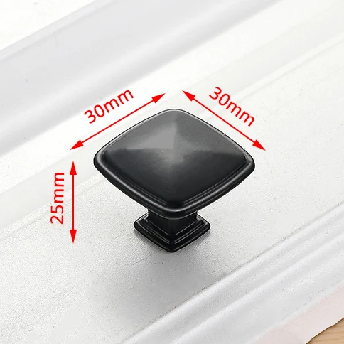 KAK 10 Stück schwarze Schrankgriffe im amerikanischen Stil aus massiver Aluminiumlegierung für Küchenschrank, Schubladenknöpfe, Möbelgriff-Hardware