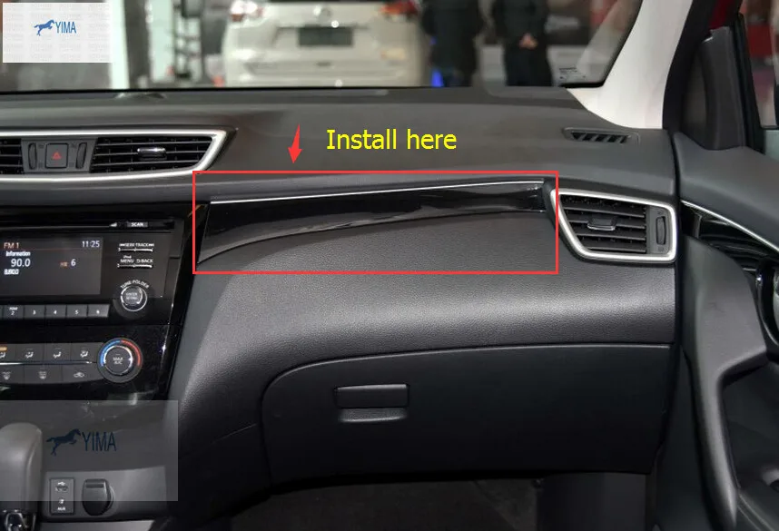 

Matte The Co-pilot ABS Instrument Panel Decoration Strip Cover Trim Interior Accessories Fit For Nissan Qashqai J11 2014 - 2020