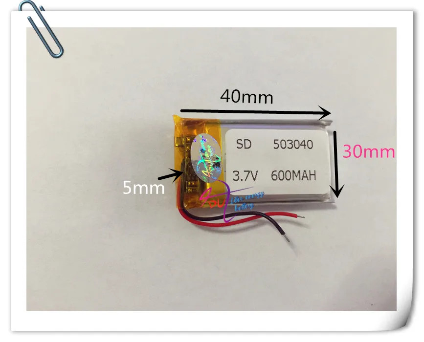 

Wholesale 10 pcs 3.7V 600mah 503040 Lithium Polymer LiPo Rechargeable Battery with PCM For Mp3 Mp4 PAD DVD DIY E-book bluetooth