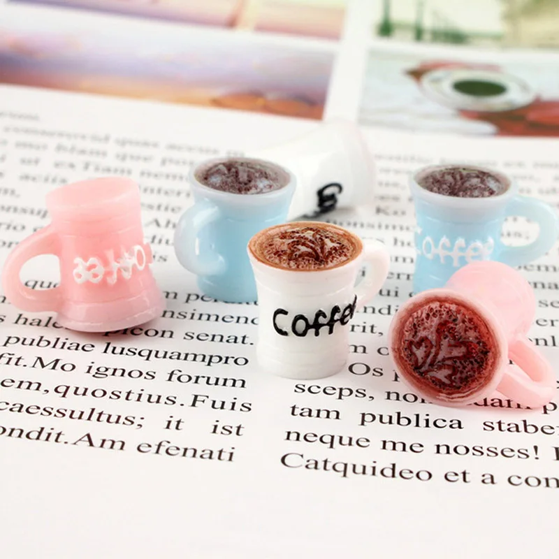 10pcs Kawaii Resin Three-dimensional Coffee Bottle Charms Pendants For DIY Decoration Necklace Earring Key Chain Jewelry YZ385