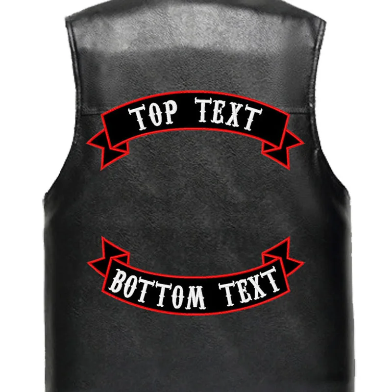 330MM wide 2 PCS CUSTOM EMBROIDERED MC ROCKER PATCH 350MM WIDE TOP OR BOTTOM MOTORCYCLE BIKER VEST CUT