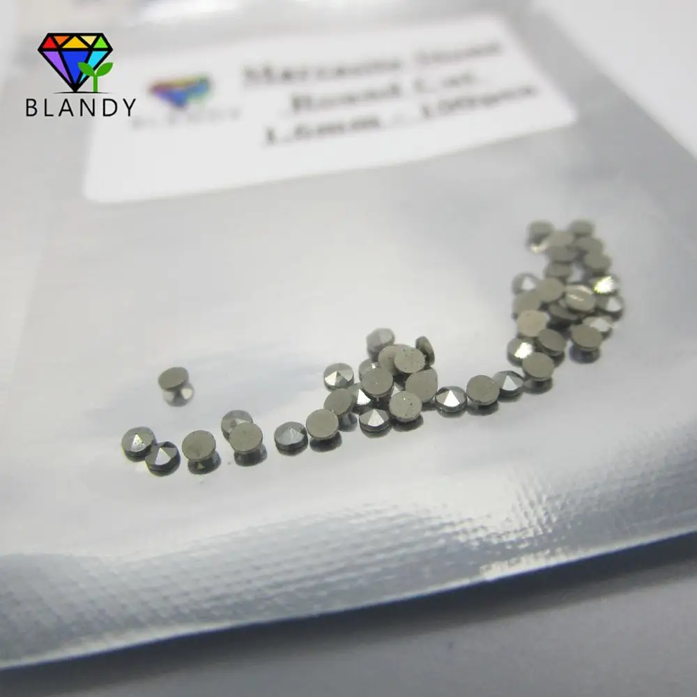 Factory Pirce High Quality 1.0mm-2.0mm Round Cut Flat Back Loose Natural Marcasite Stone For DIY Jewelry
