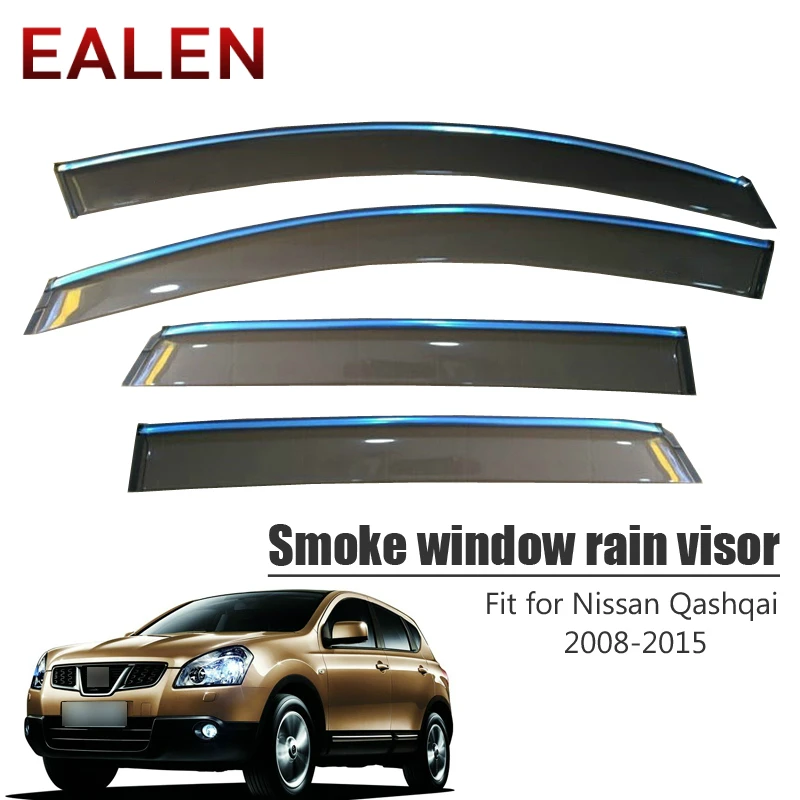 

EALEN For Nissan Qashqai 2008 2009 2010 2011 2012 2013 2014 2015 Vent Deflectors Accessories 4Pcs/1Set Smoke Window Rain Visor