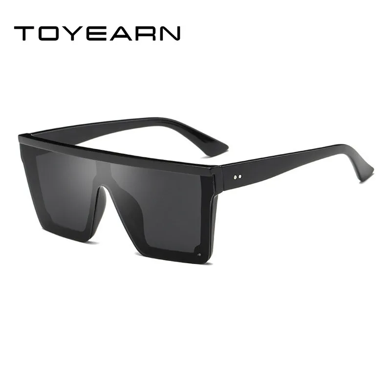 2020 New Oversized Sunglasses Women Big Frame Square Flat Top Rivet Sun Glasses Female Men Vintage Mirror Shades Gradient UV400