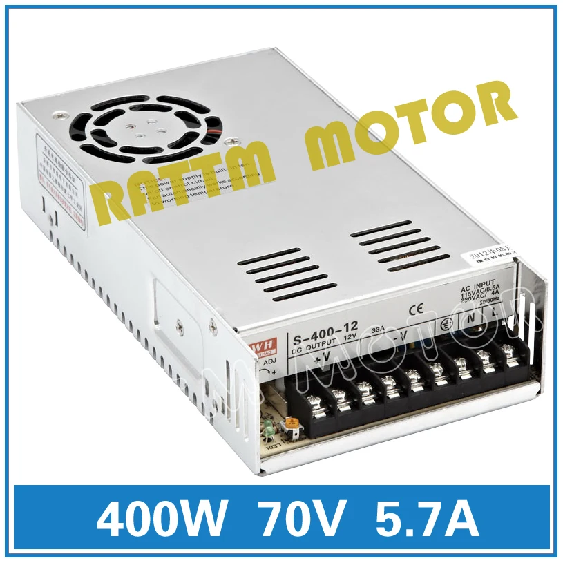 DC Switching Power Supply 400W 24V 48V 60V 70V Single Output Power Supply For CNC