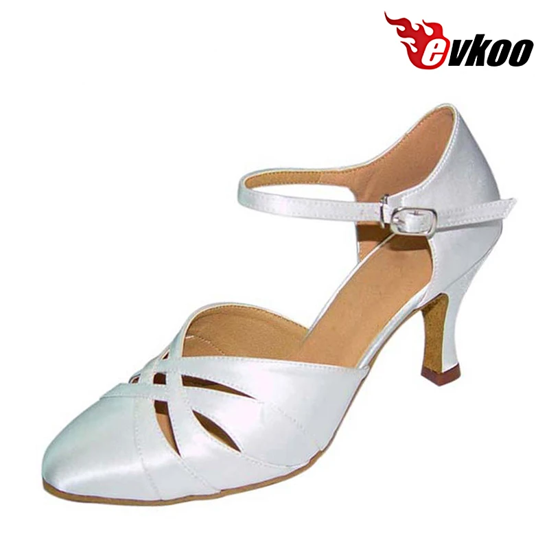 Evkoodance Comfortable Five Color Zapatos De Baile Woman Close Toe Customized Modern Ballroom Dance Shoes 7cm Heel Evkoo-034