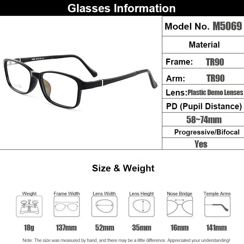 Gmei Optical New Trendy Urltra-Light TR90 Full Rim Optical Men\'s Eyeglasses Frames Women\'s Myopia Spectacles 4 Colors M5069