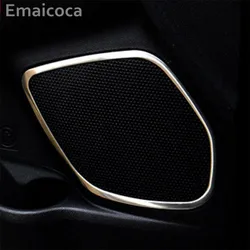 Emaicoca 4pcs/set Car-styling Stainless Steel door speaker decoration frame sticker cover case For Mitsubishi ASX 2013-2018