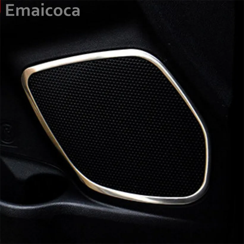 Emaicoca 4pcs/set Car-styling Stainless Steel door speaker decoration frame sticker cover case For Mitsubishi ASX 2013-2018