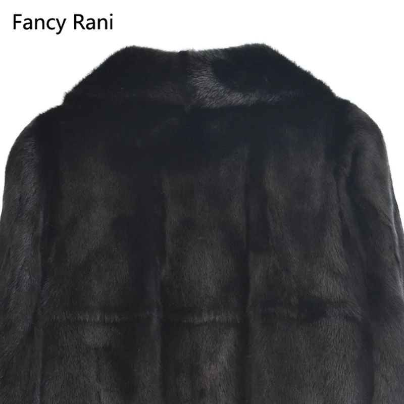 แฟนซี Rani ฤดูหนาวของแท้ Mink Fur Coats สําหรับผู้หญิง Natural Mink Full Pelt Coat Turn-down Collar เสื้อกันหนาวคุณภาพสูงจริง