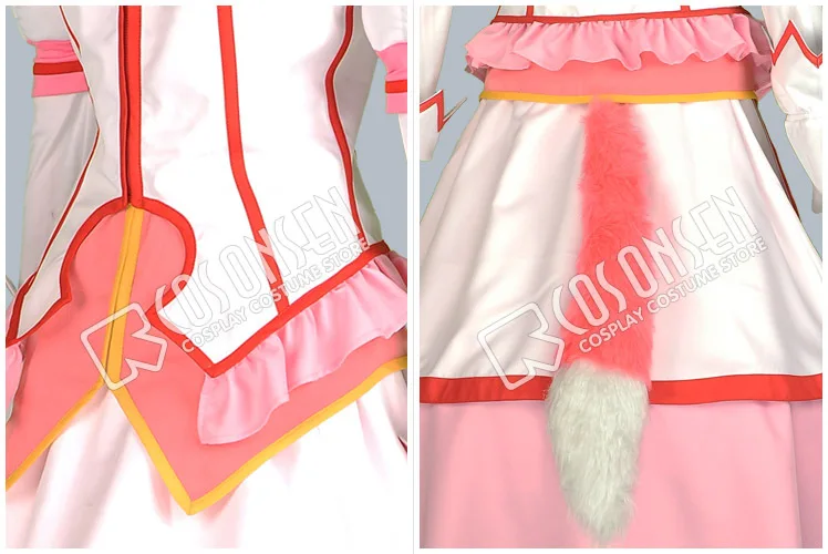 COSPLAYONSEN Anime Dog Days Millhiore Firianno Biscotti Millhi Cosplay Costume White Pink Color