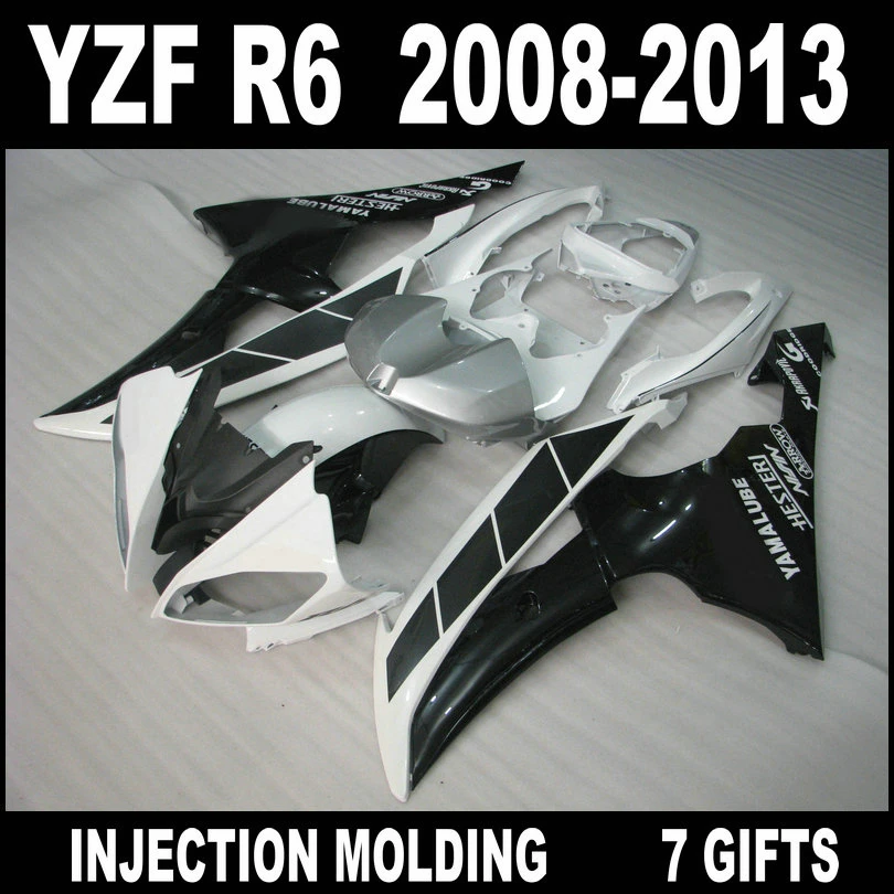 Free customize for YAMAHA R6 fairing kit 08 09 10 11 12 13 brand new silvery gray white black fairings YZF R6 2008 2009 - 2013