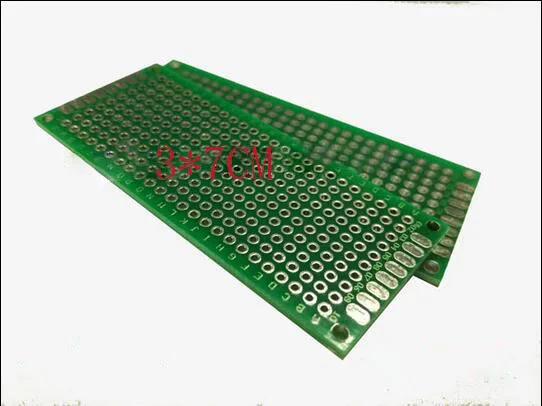 free shipping 100pc 3*7cm pcb 2 layer HASL1.6mm thick 2.54 pitch universal plate pcb double side pcb design