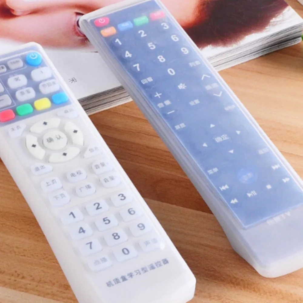 Dust Storage Boxes Transparent Silicone TV Remote Control Cover Protective Holder Bags Home Item Stuff Accessories Supplies