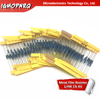 24values*10pcs 240pcs 1/4W 0.25W 1% 4.7k-68k Metal Film Resistor component diy kit 4.7K 5.1K 5.6K 6.2K 6.8K 8.2K 10K 12K  ETC.