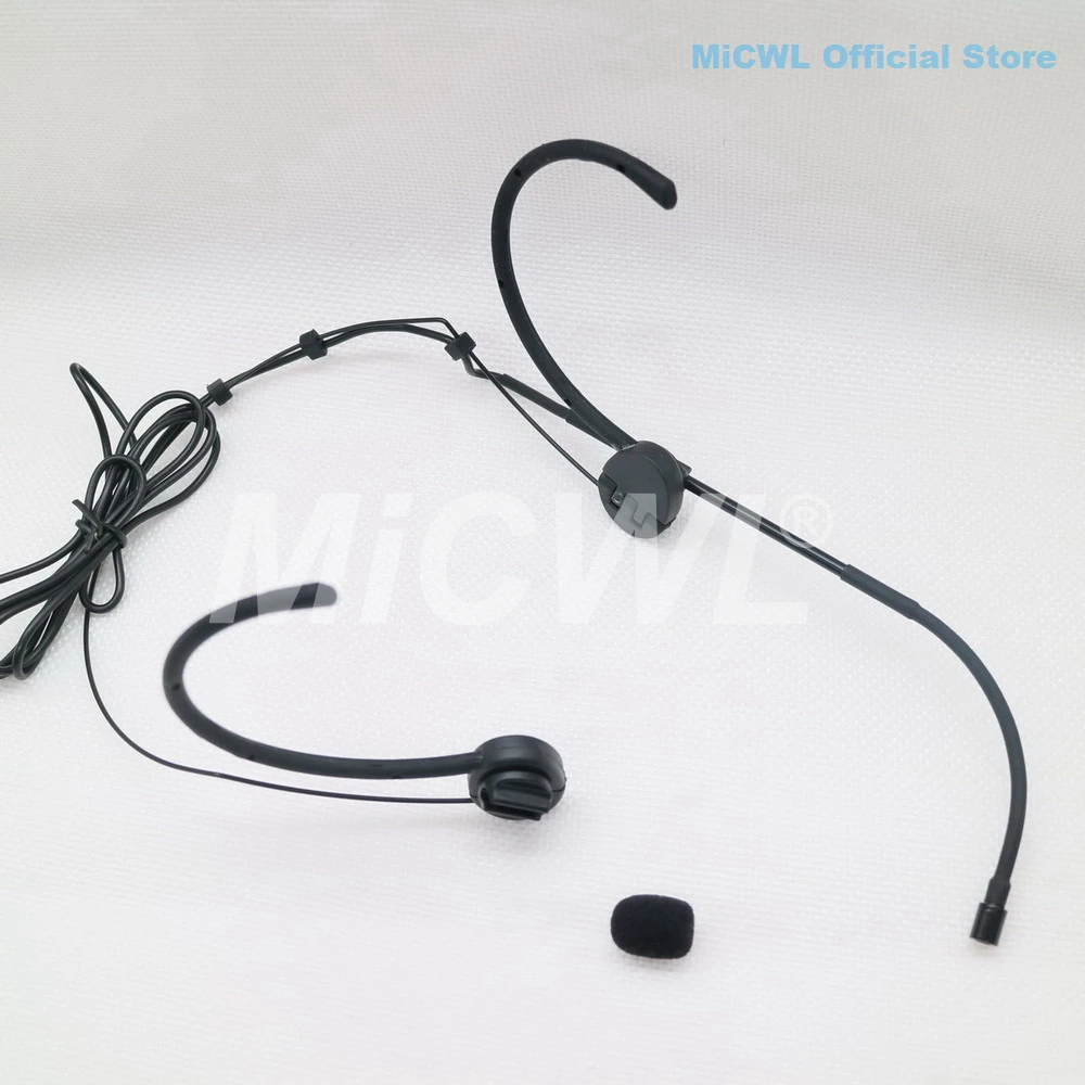 ชุดหูฟัง Headworn ไมโครโฟนสําหรับ Shure พับ Earset MIC ไร้สาย BeltPack เครื่องส่งสัญญาณ TA4F MINI XLR 4Pin MiCWL E6i สีดํา Beige