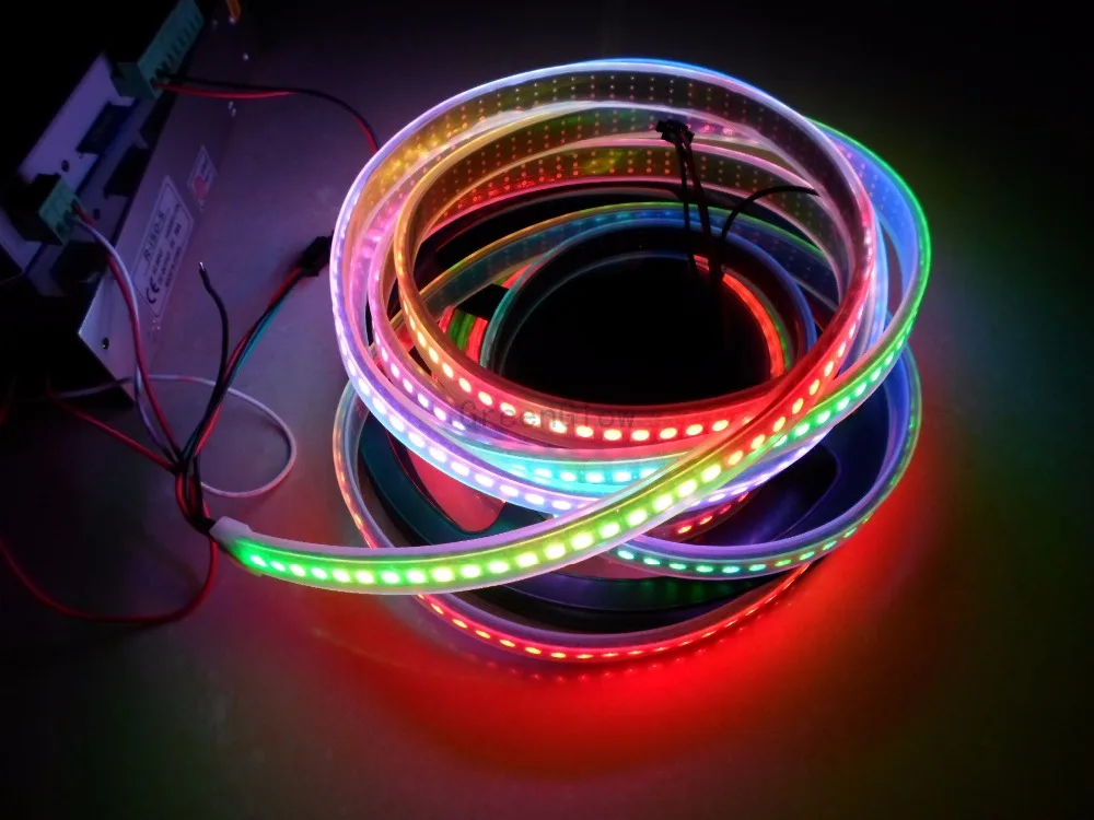 5mX Addressable APA104 RGB pixel led strip DC5V 144led/m 144pixel/m White/black PCB IP30/IP65/IP67 express