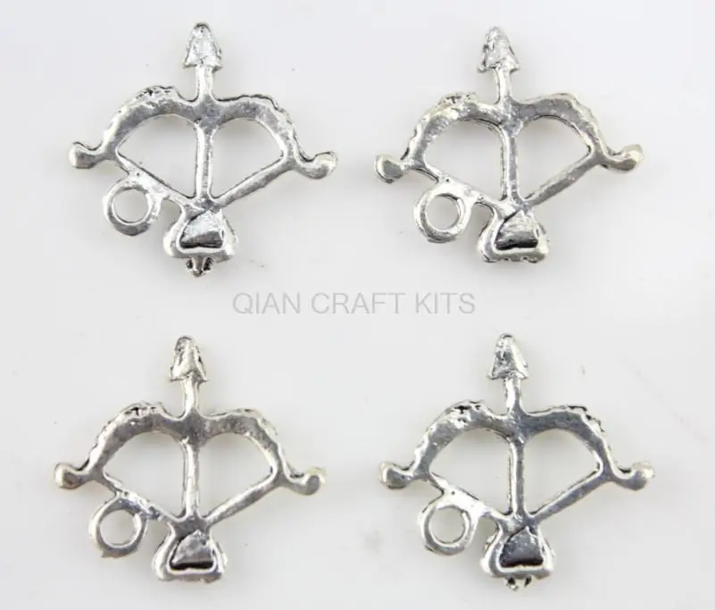 150pcs crown Bow & Arrow Charms (3D) antique silver  zinc alloy  pendant, charm, drops for diy 19X18mm