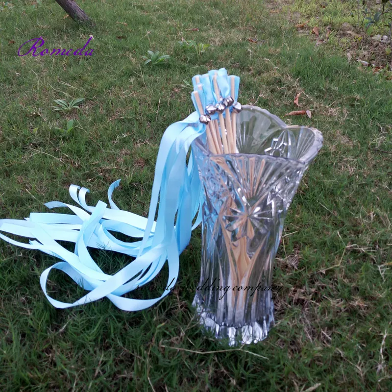 Hot seller light blue Stain Ribbon Wedding Ribbon wands celebrate Wands wish wands