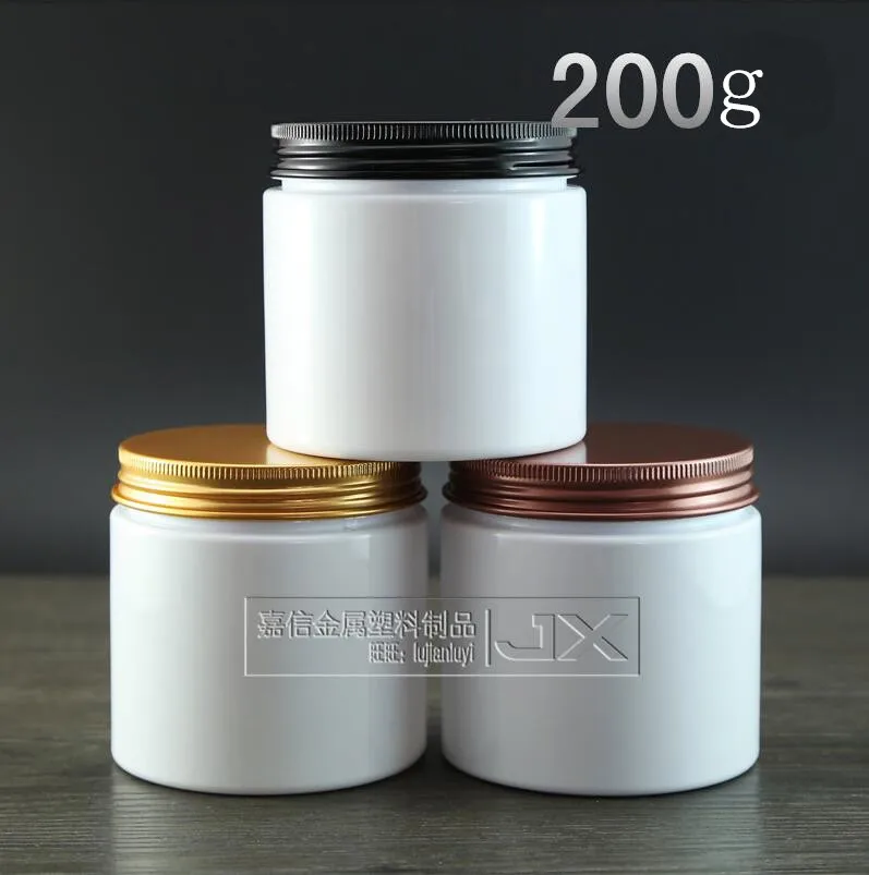 

200g/ml White Plastic Empty Packaging Bottle Jars Wholesale Retail Originales Refillable Cream Honey Empty Cosmetic Containers