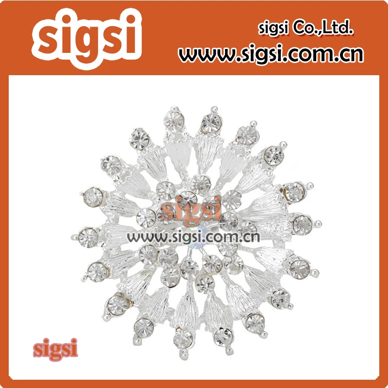 Sparkling latest brooch design Wedding Bouquets Crystal Rhinestones Flower Brooch Pins for Women