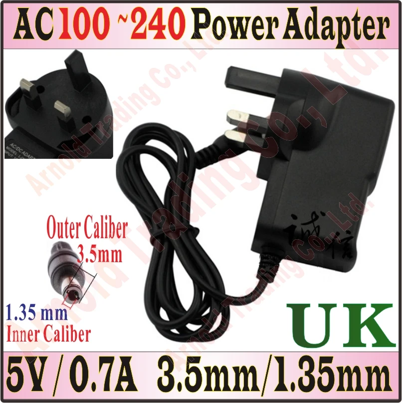 EU/US/AU/UK Plug AC Power Adapter Charger 5v0.7a AC to DC 100V-240V Adapter Output 5V 0.7A 700mA DC Connector 3.5mm*1.35mm Prom-