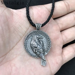 Dropshipping Viking Raven Nordic Amulet Necklace Pendant Black Bird crow necklace Norse talisman Viking Men Jewelry