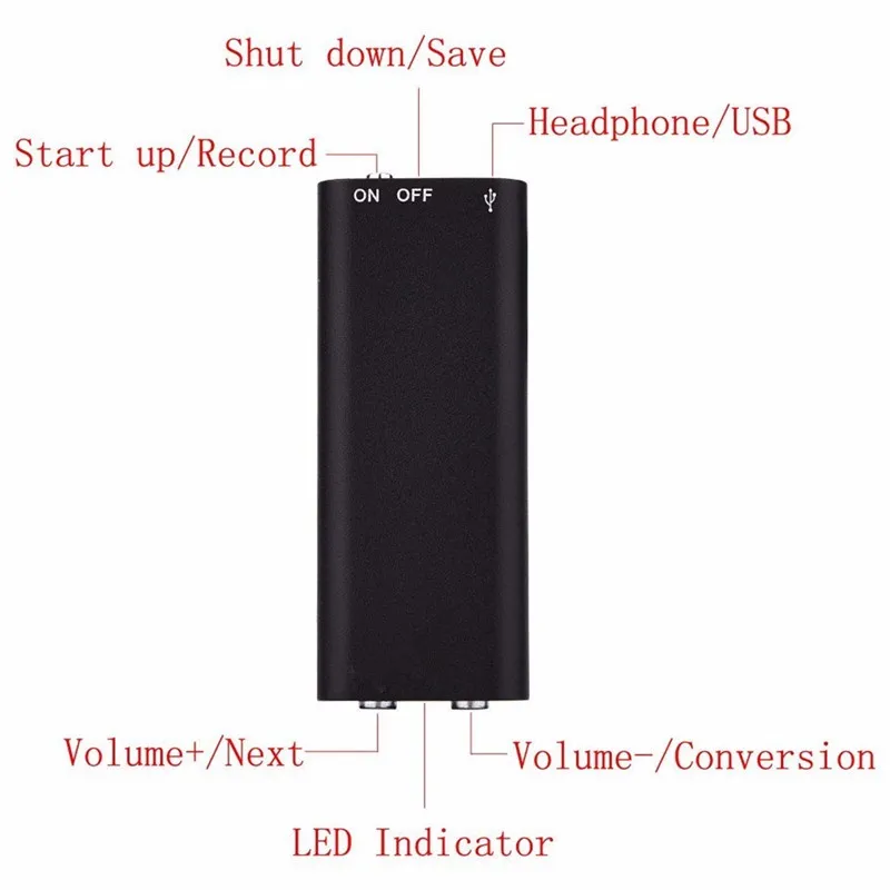 8G Super Mini Audio Voice Recorder Micro USB Flash Disk Drive Dictaphone Digital Small Secret Sound Recording Pen MP3 Player