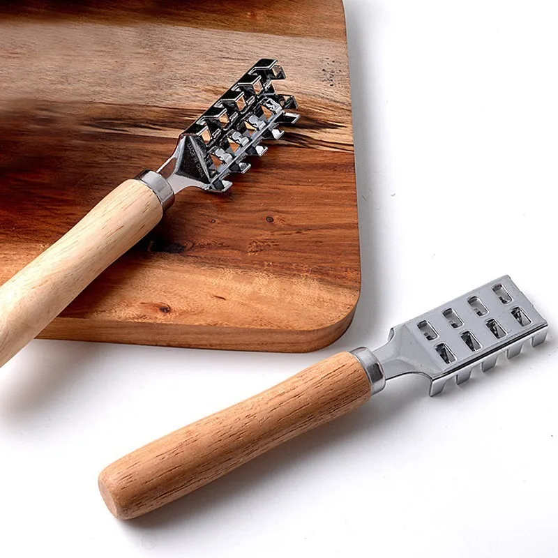 Kitchen accessories Wooden handle Fish scale Skin Brush Scraping Graters Fast Remove Fish Cleaning planing Scraper Kitchen Tool