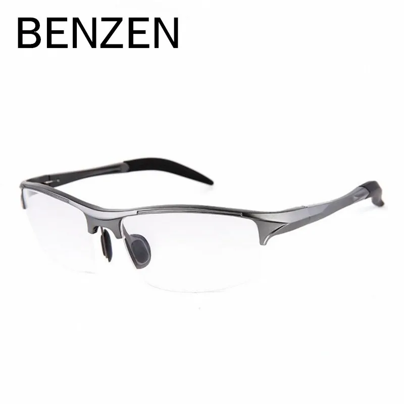 

BENZEN Aluminum Magnesium Men Glasses Frame Metal Half Eyeglasses Male Computer Optical Spectacles With Case 5051