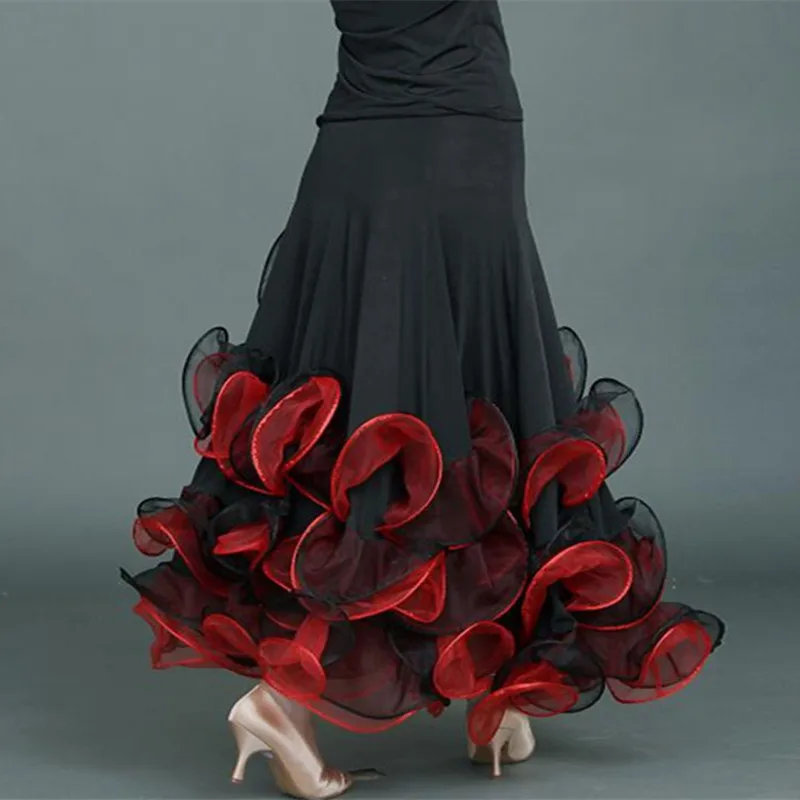 Rotating Edge Ballroom Dance Skirts For Women Spanish Skirt Waltz Dress Dancing Clothes Dance Wear Flamenco Skirt Party Skirt