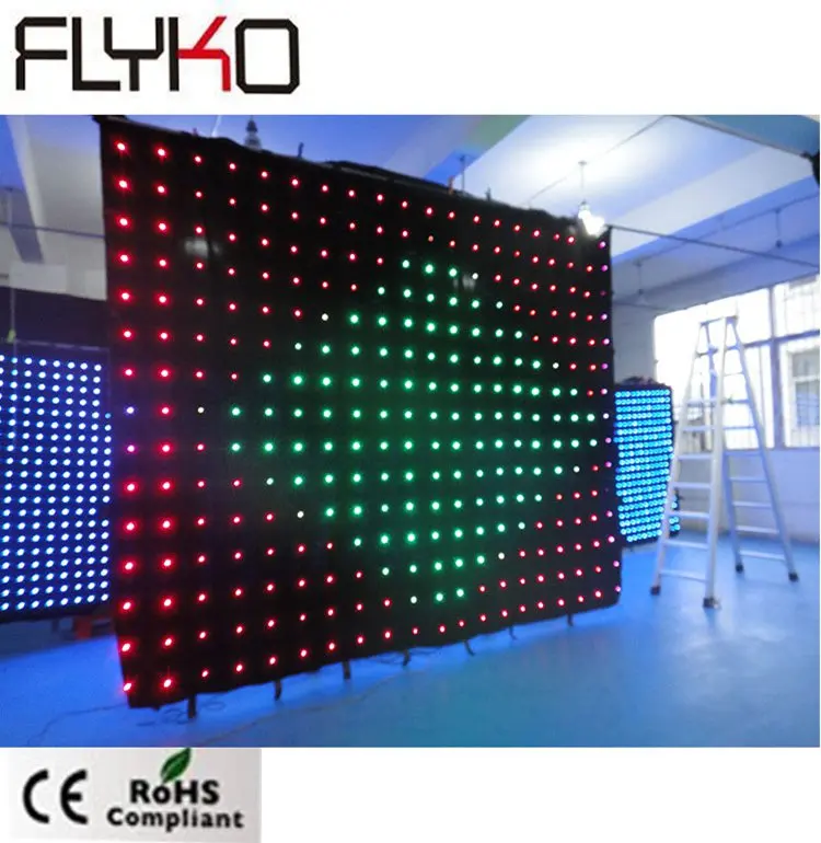 15KG p200mm festival stage background decoration led lights star cloth/SD controller/fireproof/3x4m