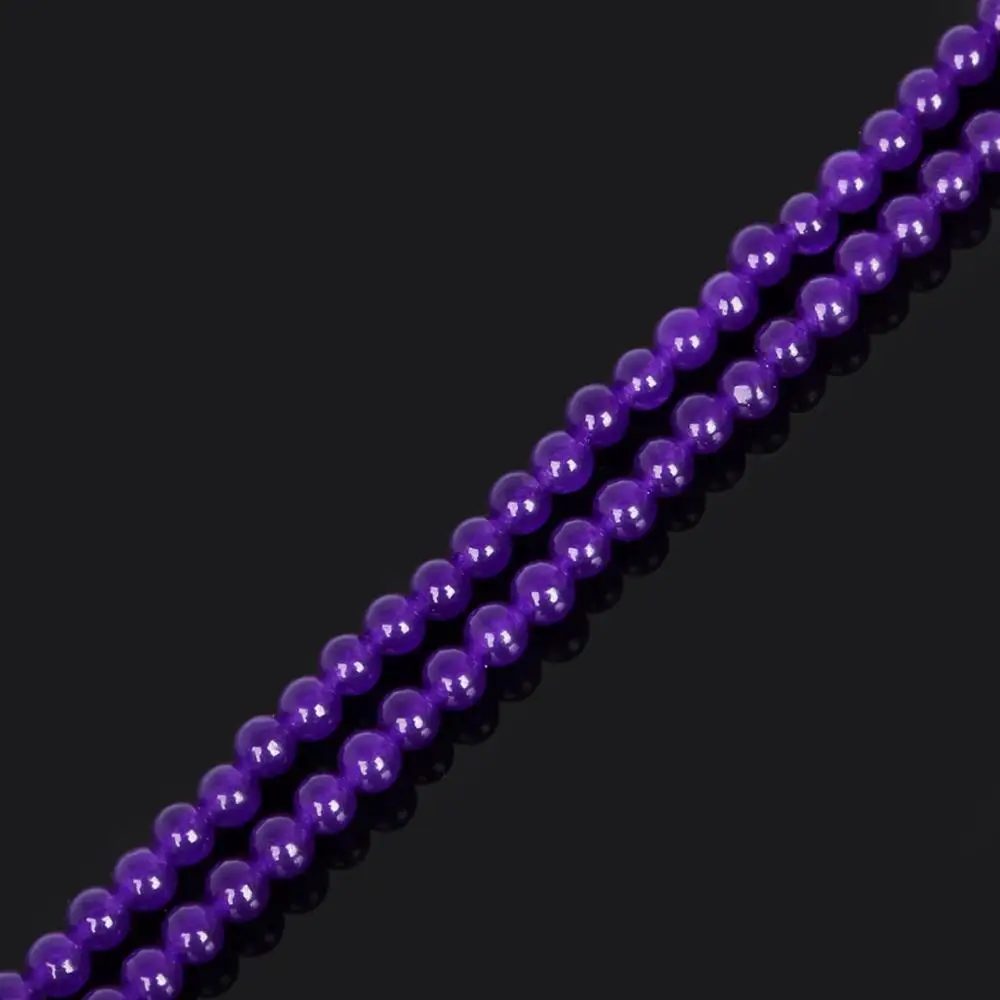 15'' Strand 4mm/6mm/8mm/10mm/12mm AAA+ Round Shape Natural Dark Purple jades Stone Beads For DIY Crystal Bracelet Jewelry Making