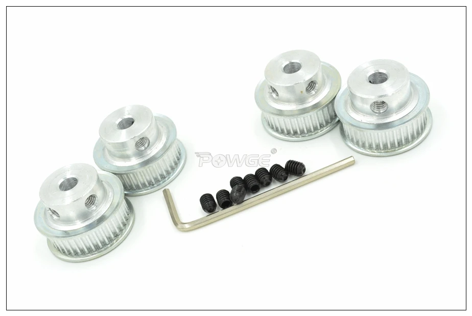 POWGE 50pcs 32 Teeth 2GT Timing Pulley Bore 5-10mm Fit W=6/10mm GT2 Timing Belt 3D Printer 32teeth 32T GT2 Timing Pulley