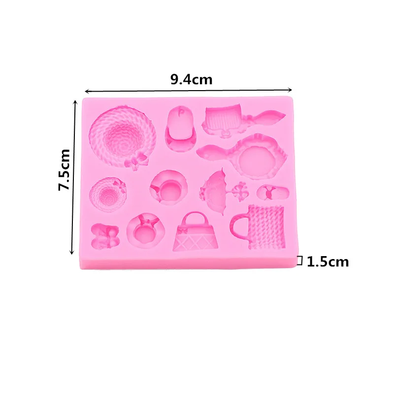 Hat bag bag combing sugar cakes silicone mold handmade chocolate baking mold cake dessert decoration gadget DIY baking mold