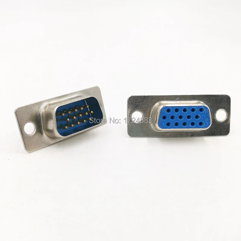 10PCS DB15 connector core VGA Plug connector 2row 3 row  hole/pin  female Male port socket adapter D Sub DP15