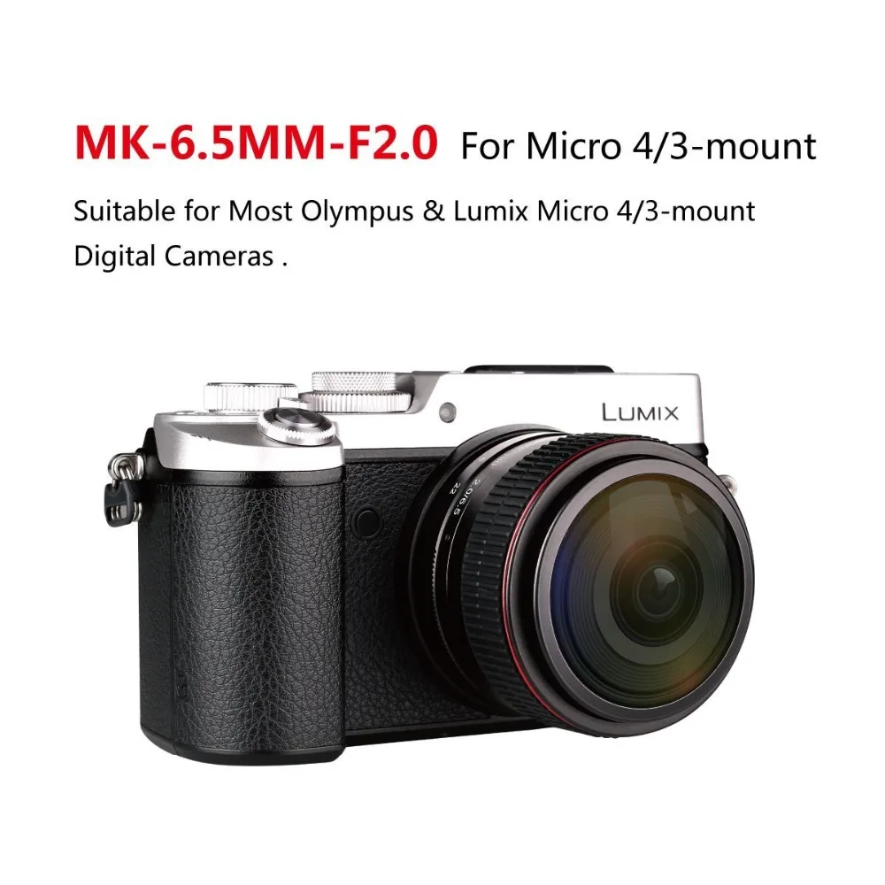 Meike 6.5mm F/2.0 APS-C Manual Focusing Fisheye Lens for Sony E/Canon EF-M/Panasonic Olympus M43/Fujifilm X-Mount Cameras