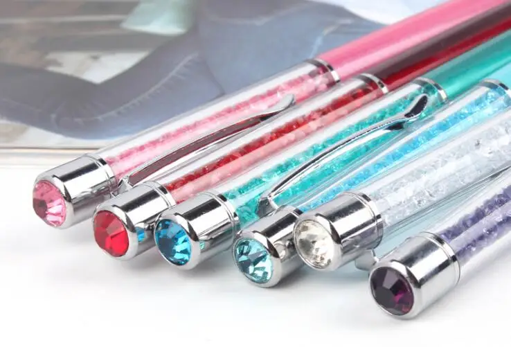 Diamond on Top Crystal Pen Metal case gift elements Crystal Ballpoint Pen stylo For office school wedding